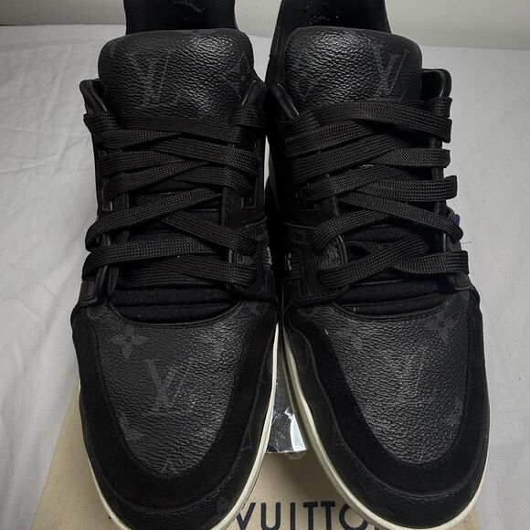 Louis Vuitton LV Trainer Low 'Black Monogram' Sneakers – Size 9 US / 42 EU - Picture 6 of 10